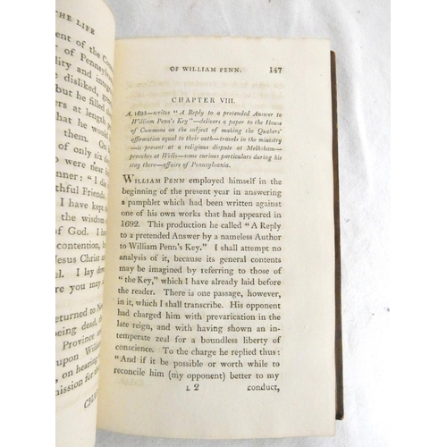 301 - CLARKSON THOMAS.  Memoirs of the Private and Public Life of William Penn. 2 vols. Half tit... 