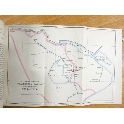 303 - HAKE A. E.  The Story of Chinese Gordon. Illus. & maps. Vellum prize bdg, soiled. 1884; also Tuc... 