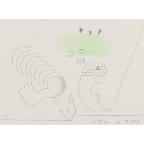 492 - ERIC RITCHIE (Scottish b1934), Idea 8, pencil and crayon, signed and dated 07 verso, 15cm x 20cm, fr... 