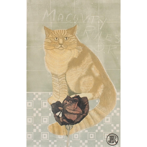 508 - BARBARA ROBERTSON DA (Scottish 1946-2018) of Douglastown Forfar, Macavity Rules Ok, print, pencil si... 