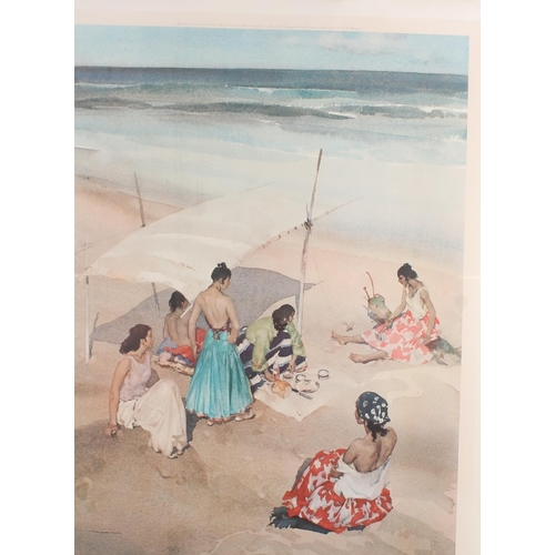 521 - SIR WILLIAM RUSSELL FLINT RA PRWS RSW (British 1880-1969), Picnic on the Beach, print, published by ... 