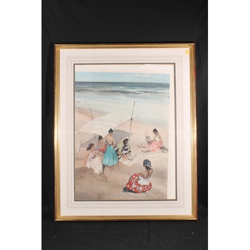 521 - SIR WILLIAM RUSSELL FLINT RA PRWS RSW (British 1880-1969), Picnic on the Beach, print, published by ... 