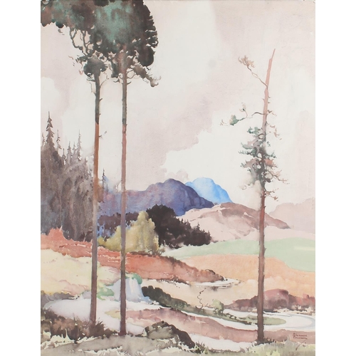 522 - ALBERT GORDON THOMAS RSW (Scottish 1893-1970), Amin The Hills, watercolour, signed and dated '46 low... 