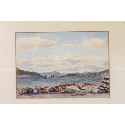 525 - JOHN GIBSON, Opposite Loch Long and Glen Sannox Arran, two watercolours, signed and titled, 17cm x 2... 