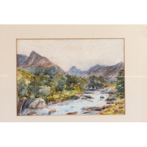 525 - JOHN GIBSON, Opposite Loch Long and Glen Sannox Arran, two watercolours, signed and titled, 17cm x 2... 