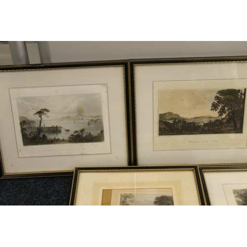 535 - Group of nine topographical lithographs to include Falkland Palace, Falkirk, Dunfermline Abbey, Port... 