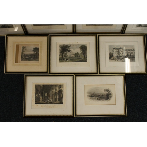 535 - Group of nine topographical lithographs to include Falkland Palace, Falkirk, Dunfermline Abbey, Port... 