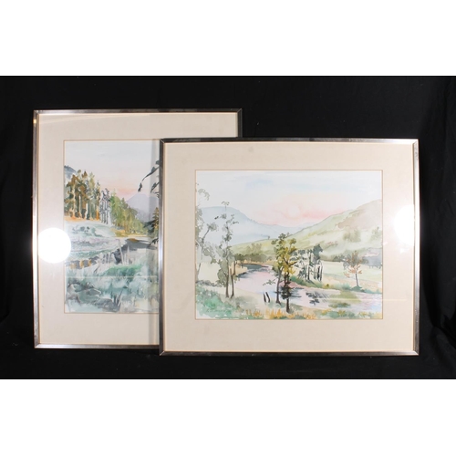 540 - P THOMSON, two watercolours, signed and dated '76, 36cm x 46cm, frame 53cm x 63cm. (2)