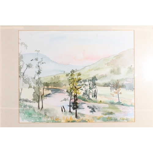 540 - P THOMSON, two watercolours, signed and dated '76, 36cm x 46cm, frame 53cm x 63cm. (2)