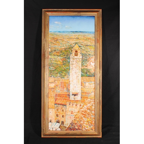 546 - ANDREW MCMORRINE (Scottish, b. 1948), Torre Grande San Gimignano, oil painting on canvas, unsigned, ... 