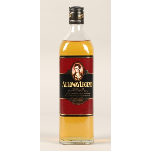 292 - Alloway Legend (Rabbie Burns) fine old scotch whisky, Blended and bottled by Alloway Scotch Whisky C... 