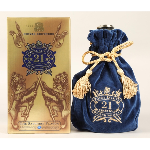 293 - Chivas Brothers Royal Salute The Sapphire Flagon 21 years old blended scotch whisky, 70cl, 40% vol, ... 