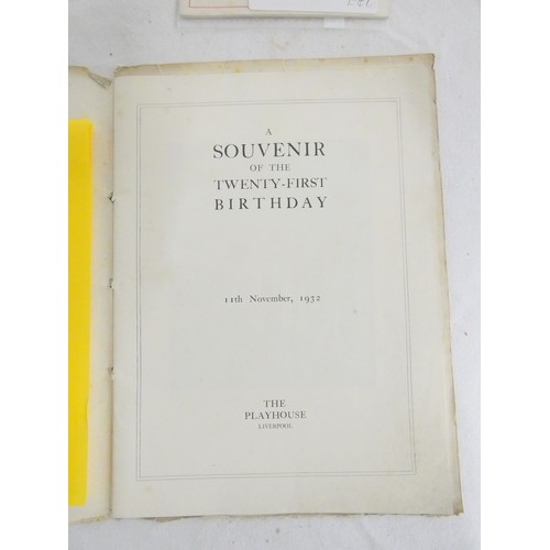 275 - Theatre Programmes & Ephemera.  A bound vol. of London theatre programmes with cast lists, illus... 