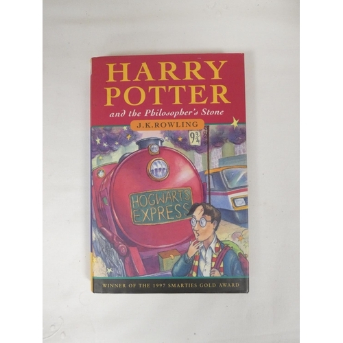 255 - Six J K Rowling Harry Potter books to include Philosphers Stone 1998 Ted Smart third printing, Chamb... 