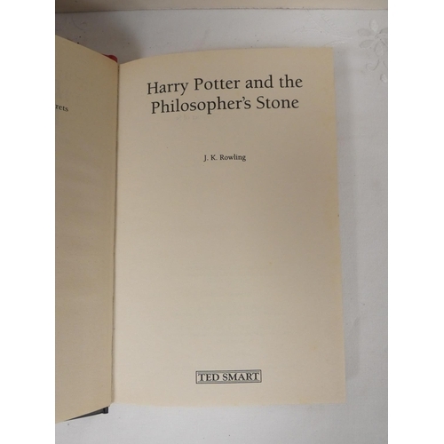 255 - Six J K Rowling Harry Potter books to include Philosphers Stone 1998 Ted Smart third printing, Chamb... 