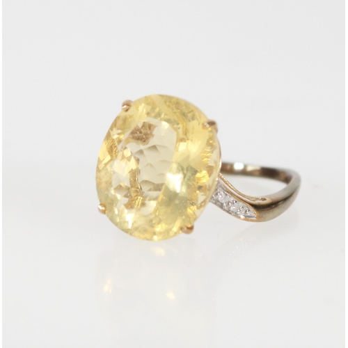 615 - Rocks & Co. 9ct gold gem set dress ring, size O, 2.8g.