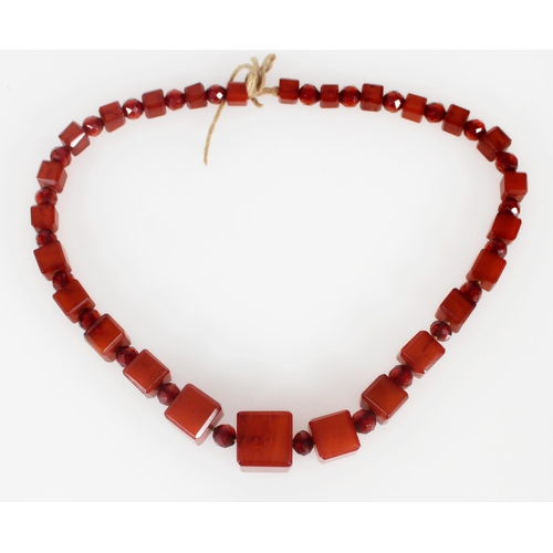 623 - Bakelite block bead necklace.