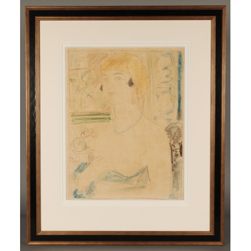 384 - George Leslie Hunter (Scottish Colourist 1877-1931)Olympianframed crayon on buff paper stamp verso57... 