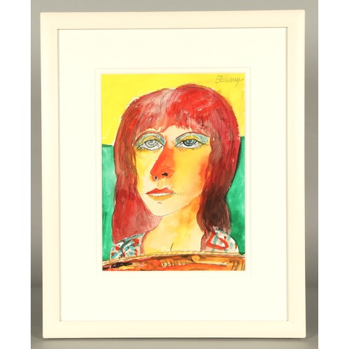 512 - John Bellany CBE RA HRSA (Scottish 1942-2013) ARRWoman with fishbonesFramed watercolour, signed in p... 