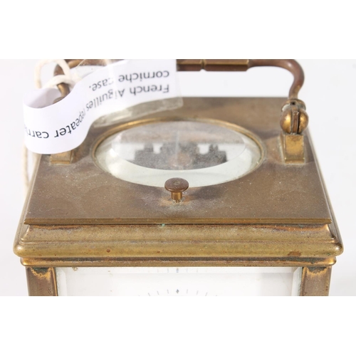 10 - French repeater movement brass carriage clock with subsidiary seconds dial, movement to the back mar... 