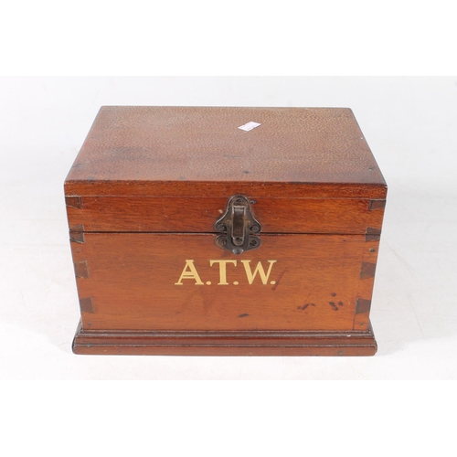 27 - 20th century correspondence box, 17cm high.