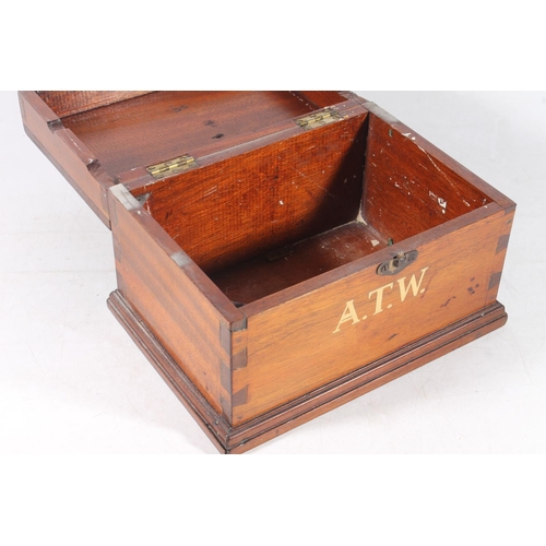 27 - 20th century correspondence box, 17cm high.