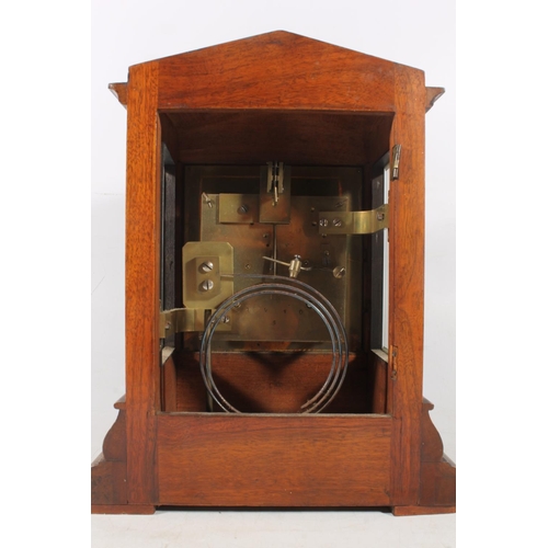 3 - James Aitchison of Edinburgh oak cased mantel clock, 31cm high.