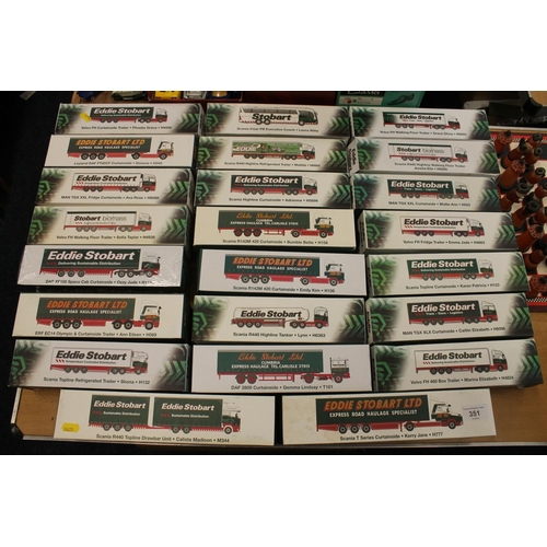 351 - Twenty-three Atlas Editions Eddie Stobart die-cast models, boxed.