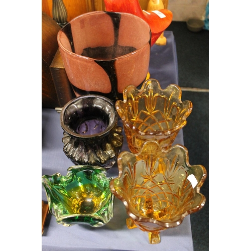 39 - Five pieces of Studio Art Glass, largest 23cm.