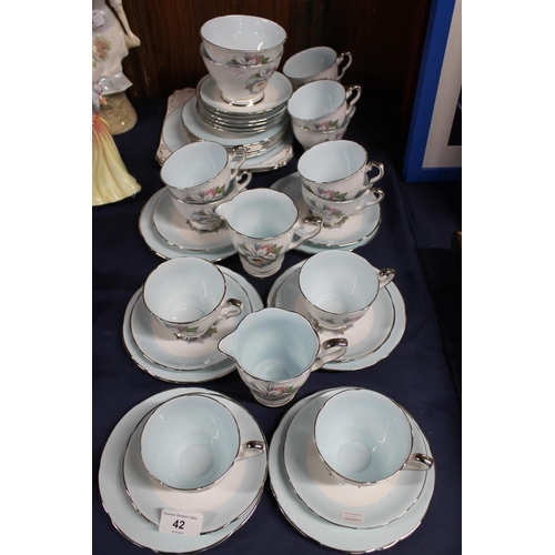 42 - Royal Stafford White Lady teaset.