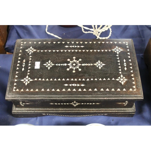 48 - Anglo Indian hardwood inlaid box, 33cm wide