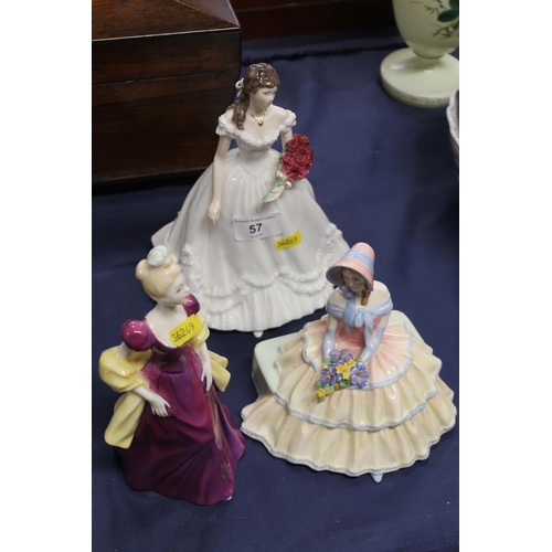 57 - Royal Doulton figurine, a Royal Worcester Anniversary Year 2000 figurine, and a Royal Doulton Daydre... 