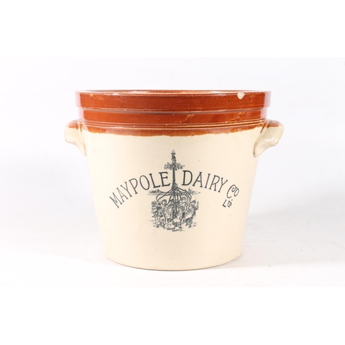 9 - Stoneware butter churn printed with Maple Dairy Company Limited.