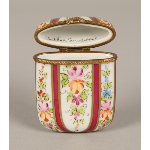 19 - Continental hand painted loving cup and saucer, and hand painted porcelain trinket box