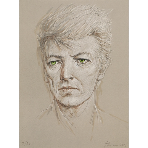 494 - Peter Howson (Scottish born 1958)David BowieFramed multiple printnumbered and dated 2016Each 23cm x ... 