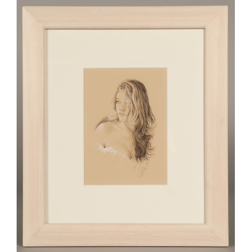 507 - Kay Boyce ARRPortrait of a young womanFramed pencil and pastelsigned21cm x 15cm... 