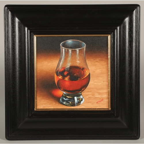 509 - Graham McKean (Scottish born 1962) Another Wee DramFramed oil on canvassigned23cm x 23cm ARR... 