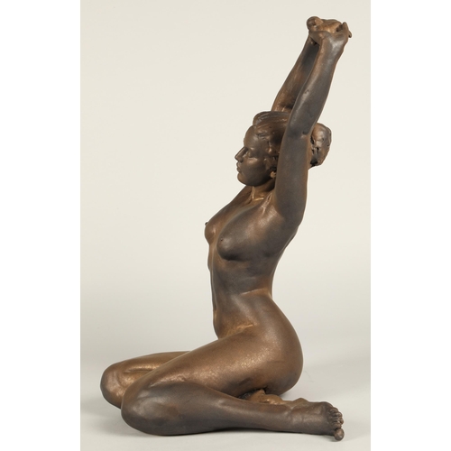 218 - Walter Awlson (Scottish b.1949)Seated Female Nude with Outstretched Arms'signed, numbered 6/50.... 