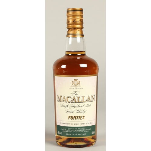 325 - The Macallan Forties single highland malt scotch whisky, A re-creation of 1940's style MaCallan, 500... 