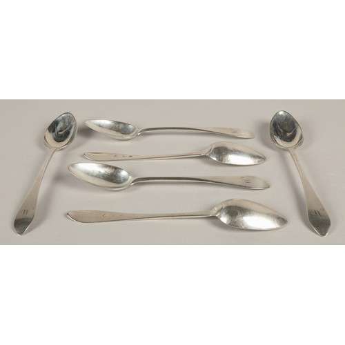 167 - Set of six Scottish provincial silver Celtic pattern teaspoons by Thomas Davie, Greenock, 173g