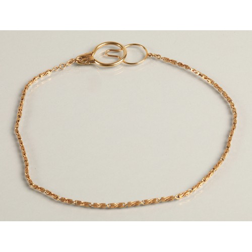 58 - 9ct yellow gold box chain with hoop clasp, 46cm long, 18.6g.