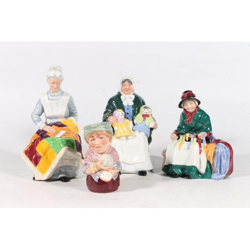 110 - Royal Doulton figurines 'Silk and Ribbons', The Rag Doll Seller, Eventide and The Clairvoyant.  (4)