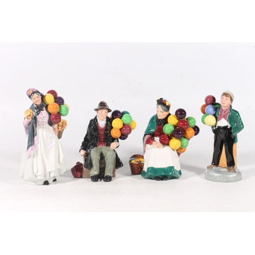 111 - Royal Doulton 'Biddy Penny Farthing', 'The Balloon Man', 'Old Balloon Seller' and 'Balloon Boy'.&nbs... 