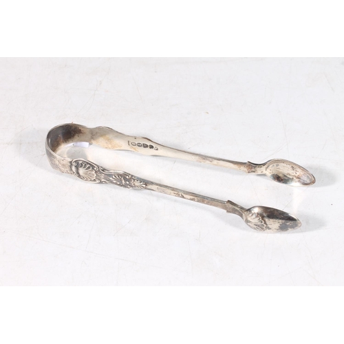 113 - Pair of Victorian hallmarked Chester silver sugar tongs.