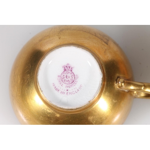 121 - Royal Worcester fruit decorated cup and saucer, signed by W Hale.