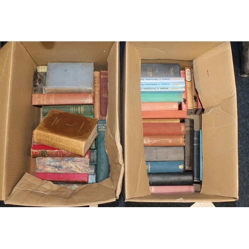 137 - Two boxes of fiction books.