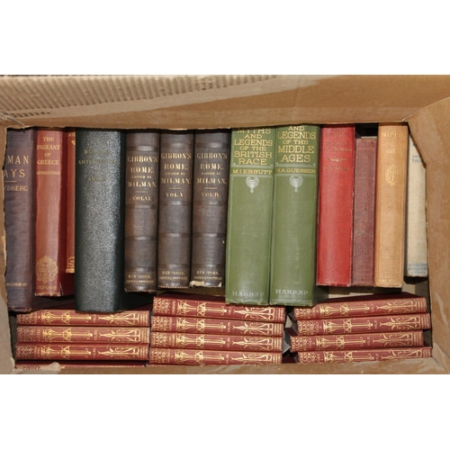 138 - Box of books including Myths and Legends of the British Race, etc.