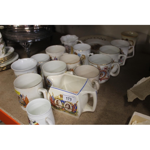 173 - Commemorative mugs, etc.