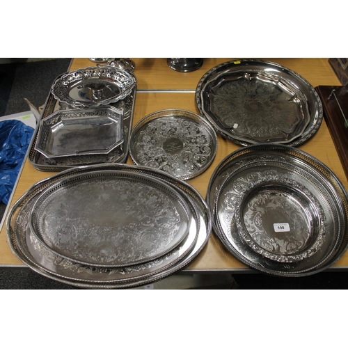 190 - Silver plate to include trays, etc.