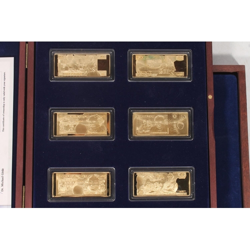 216 - Set of six 'Pounds Ingots' with certificate of authenticity in issue case and another set of 28 Tita... 